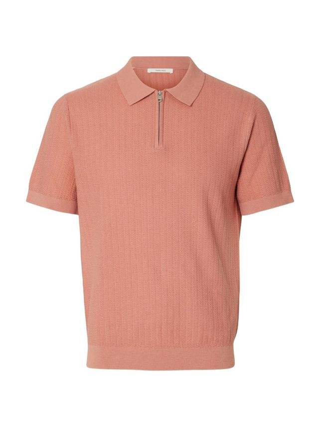 Slhcran Ss Knit Structure Half Zip fra Selected
