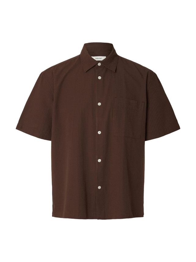 Slhrlxstuart Seersucker Ss Shirt fra Selected
