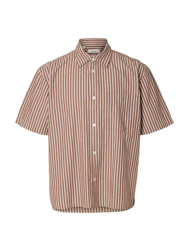 Slhrlxstuart Seersucker Ss Shirt fra Selected