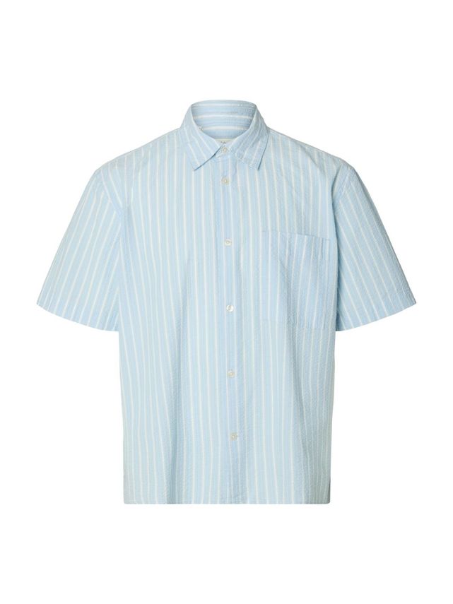 Slhrlxstuart Seersucker Ss Shirt fra Selected