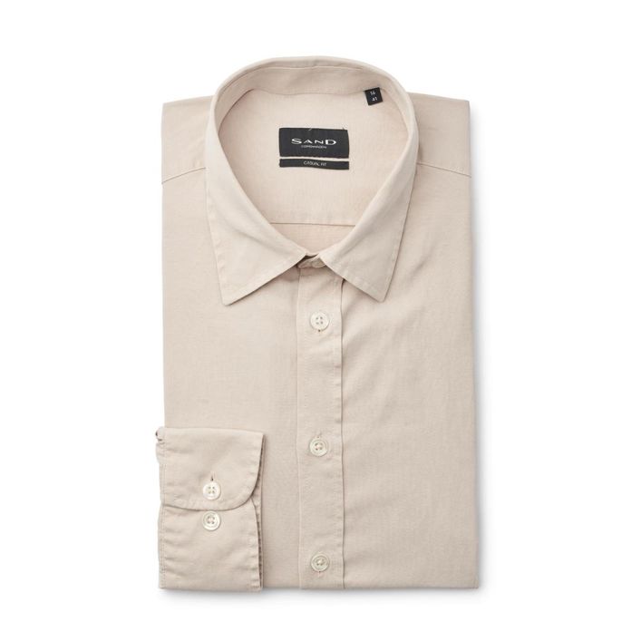 Moderne Suede Cotton Skjorte fra Sand - Stil og Komfort