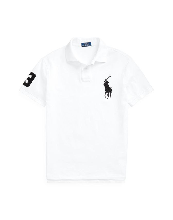 Custom Slim Fit Big Pony Mesh Polo Shirt fra Ralph Lauren