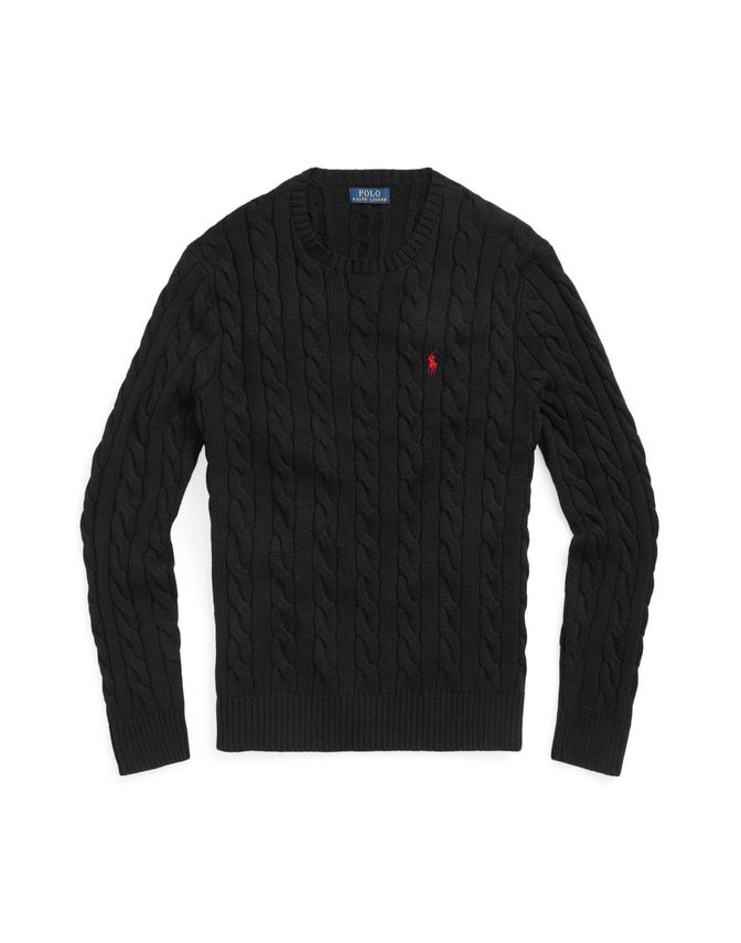Cable Knit Cotton Sweater fra Ralph Lauren