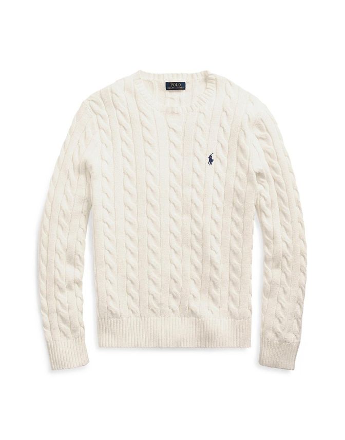 Cable Knit Cotton Sweater fra Ralph Lauren