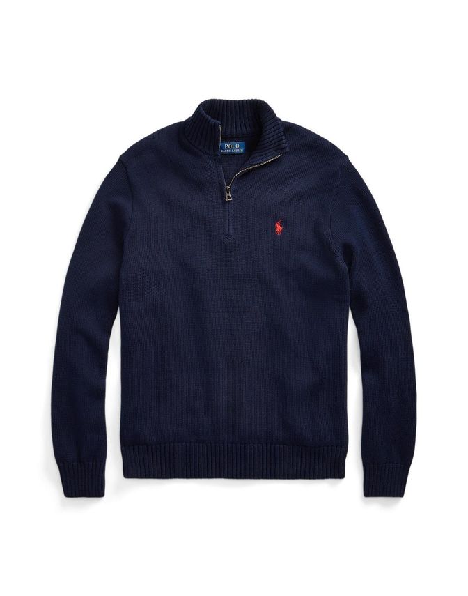 Cotton Quarter Zip Sweater fra Ralph Lauren