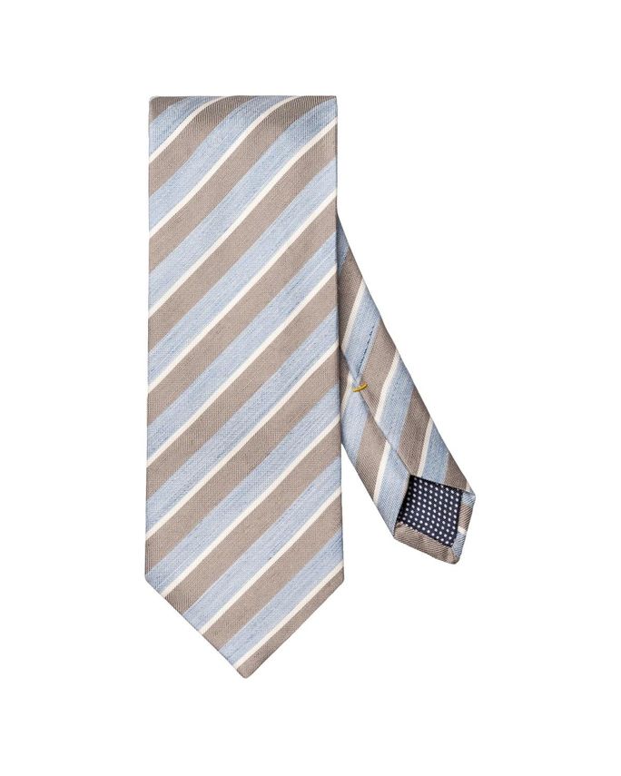 Striped Woven Linen Silk Tie fra Eton