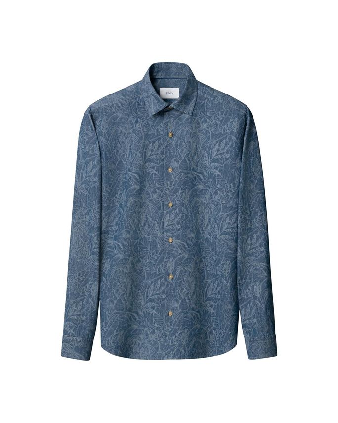 Floral Denim Print Shirt fra Eton