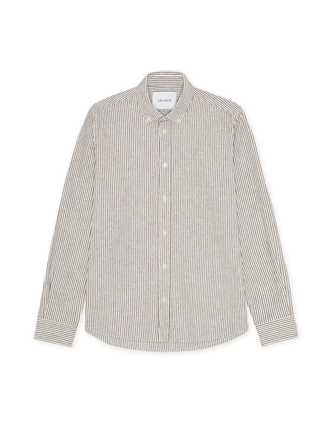 Konrad Stripe Cotton Linen Shirt fra Les Deux