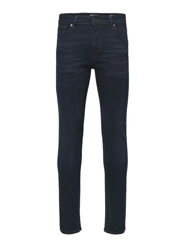 Slim fit jeans i økologisk bomuld fra Selected - Black Friday!