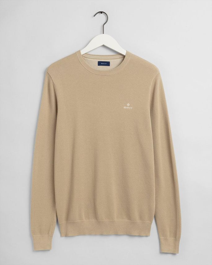 Cotton Pique Crew fra Gant