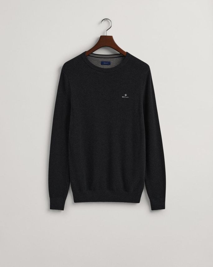 Cotton Pique Crew fra Gant