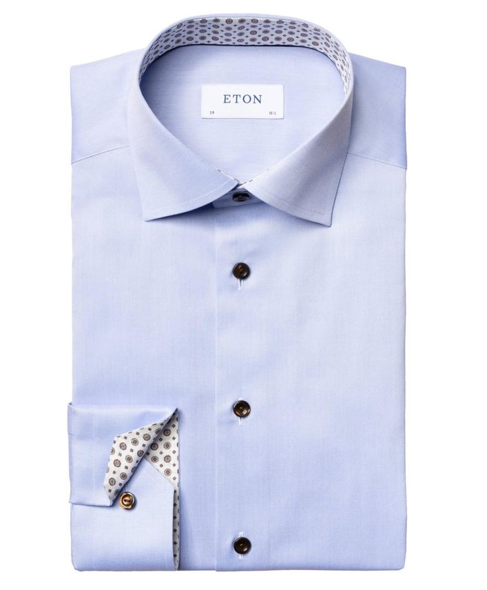 Eton Slim Fit Twill Skjorte med Cur Away Krave - Must-Have!