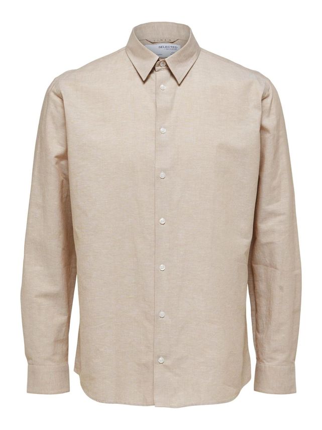 Slhregnew Linen Shirt Ls Classic W fra Selected