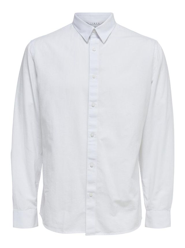 Slhregnew Linen Shirt Ls Classic W fra Selected