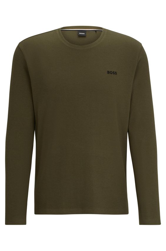 Waffle Ls Shirt 10242355 02 fra Boss Black