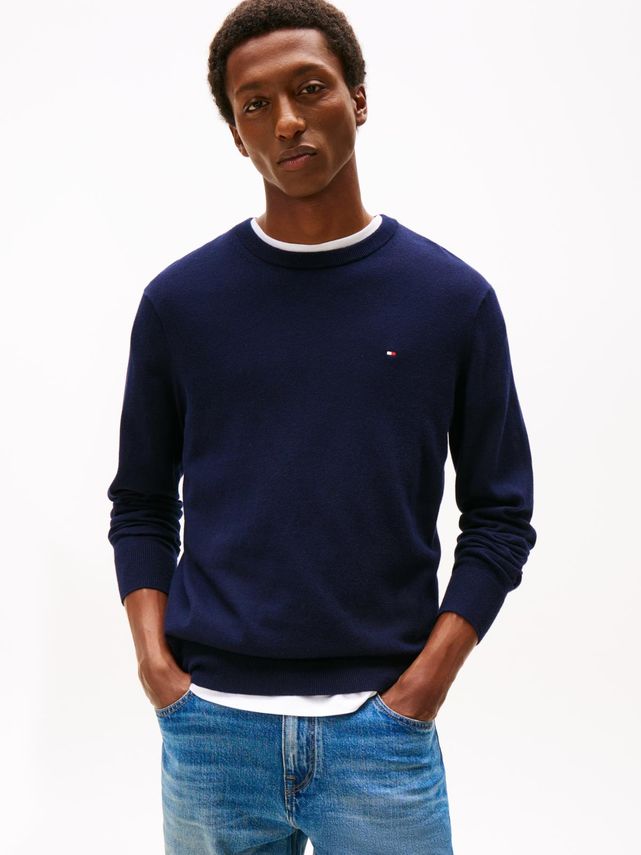 Pima Organisk Bomuld Cashmere Crew Neck fra Tommy Hilfiger