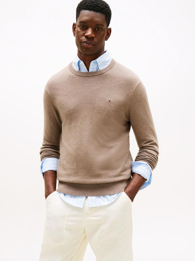 Pima Org Ctn Cashmere Crew Neck fra Tommy Hilfiger