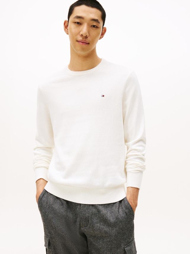 Pima Org Ctn Cashmere Crew Neck fra Tommy Hilfiger