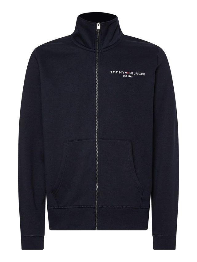 Tommy Hilfiger Logo Zip Thru Standkrave – Fantastisk tilbud!