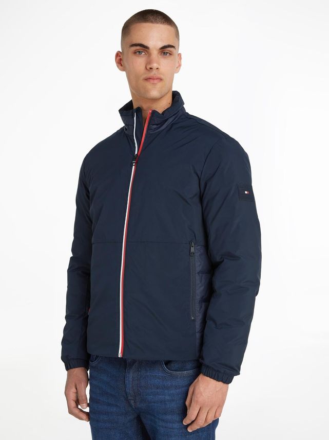 Mix Media Stand Collar Jacket fra Tommy Hilfiger