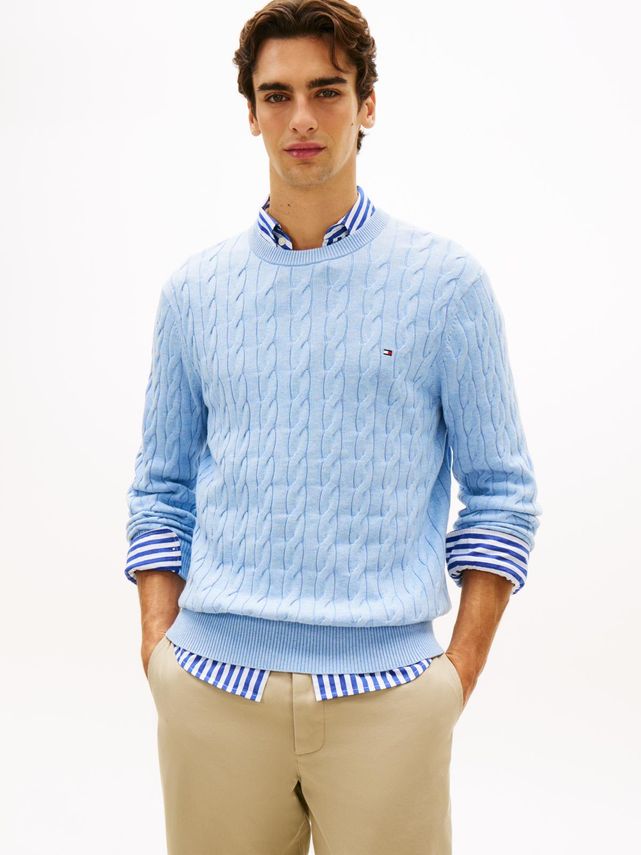 Classic Cable Crew Neck fra Tommy Hilfiger