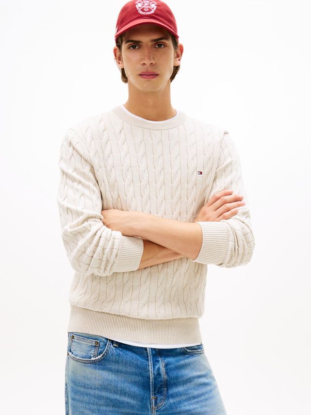 Classic Cable Crew Neck fra Tommy Hilfiger