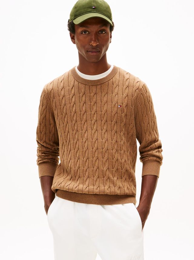 Classic Cable Crew Neck fra Tommy Hilfiger
