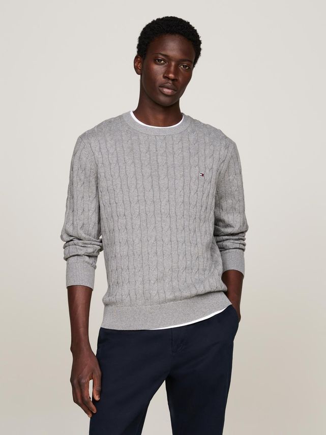 Classic Cable Crew Neck fra Tommy Hilfiger