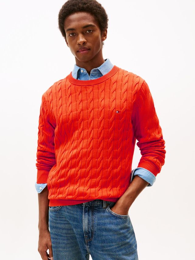 Classic Cable Crew Neck fra Tommy Hilfiger