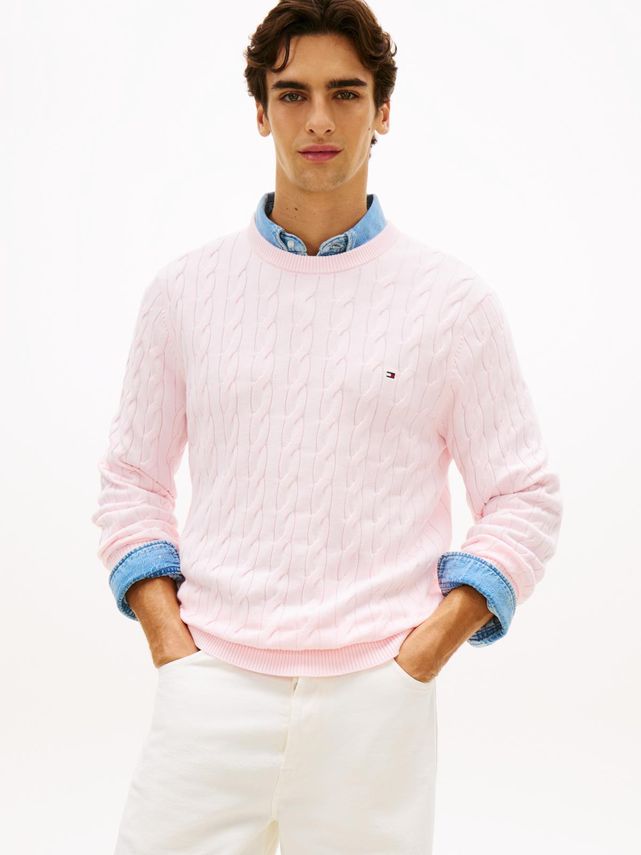 Classic Cable Crew Neck fra Tommy Hilfiger