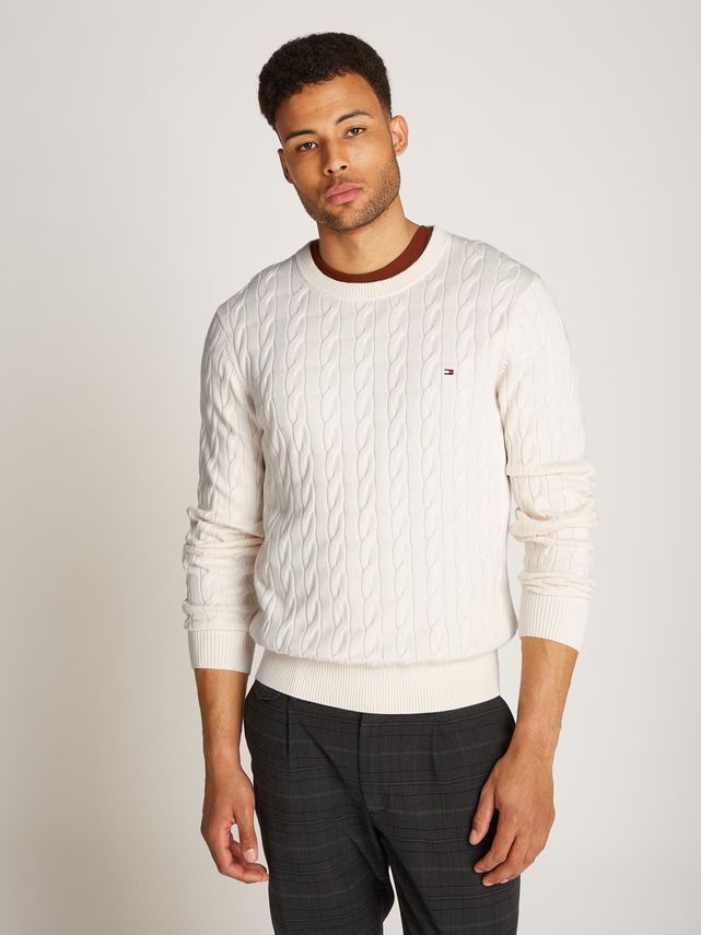 Classic Cable Crew Neck fra Tommy Hilfiger