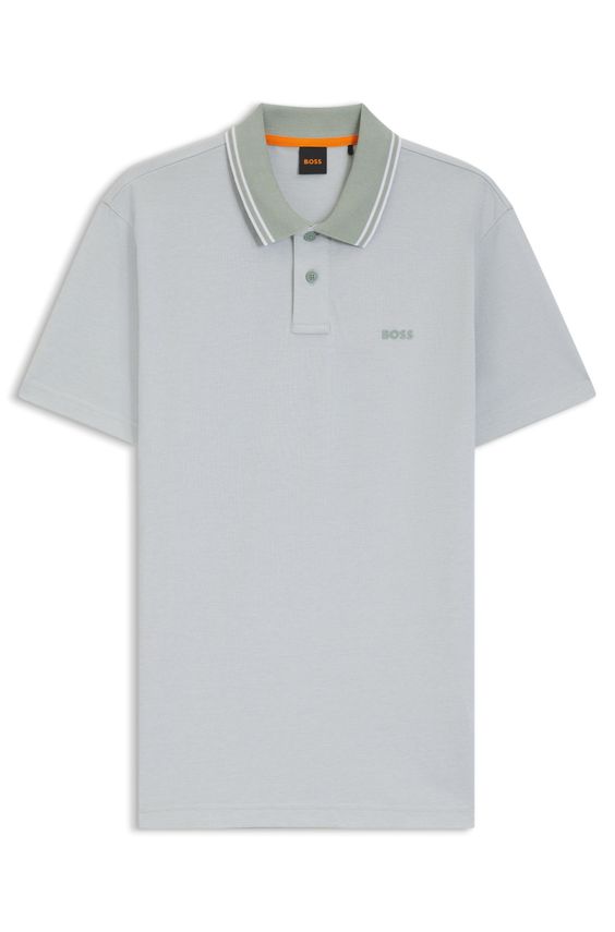 BOSS Oxford Poloshirt med Striber og Logo - Tilbud!
