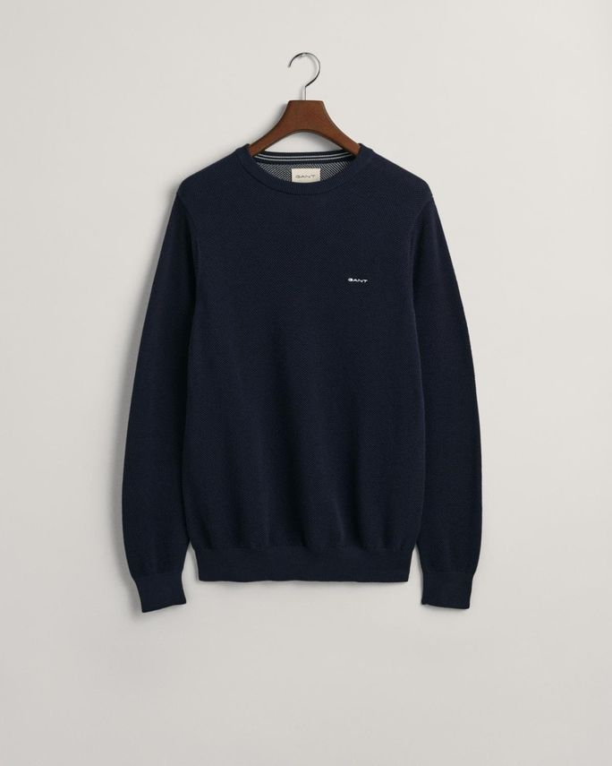 Gant Cotton Pique C Neck – Elegant trøje til hverdagsbrug