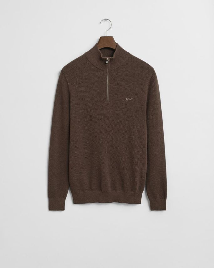 Cotton Pique Halfzip fra Gant