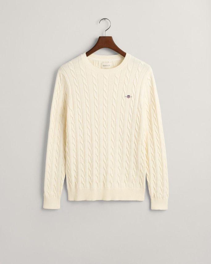 Cotton Cable C Neck fra Gant