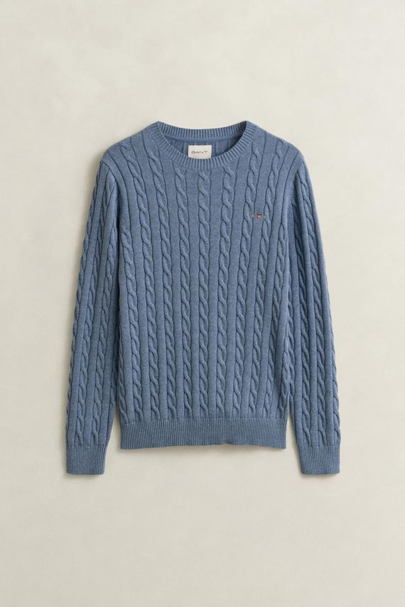 Cotton Cable C Neck fra Gant