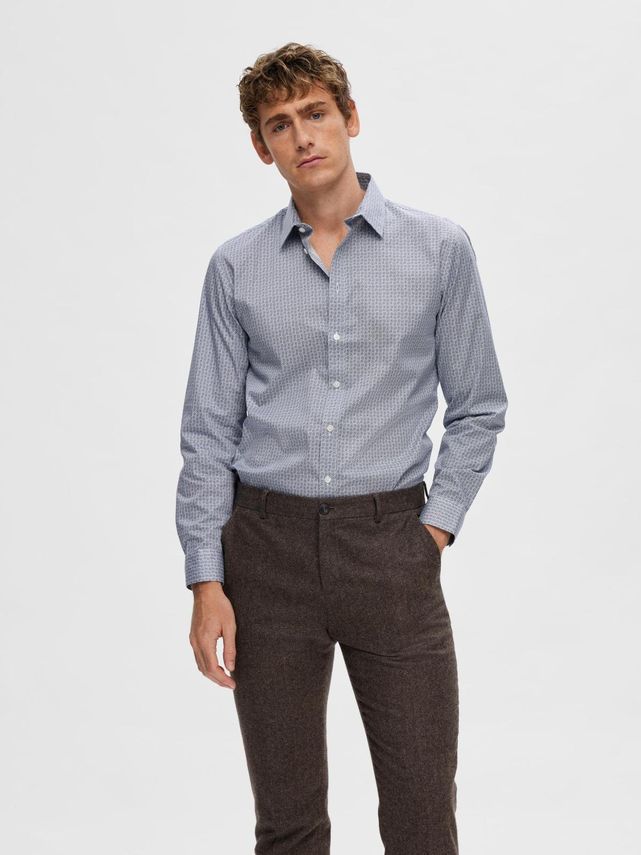 Slhslimsoho Aop Mix Shirt Ls B fra Selected