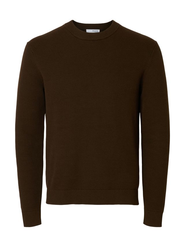 Slhdane Ls Knit Structure Crew Neck fra Selected