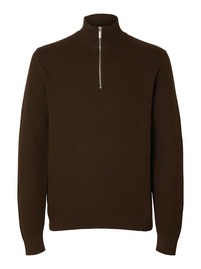 Slhdane Ls Knit Structure Half Zip fra Selected