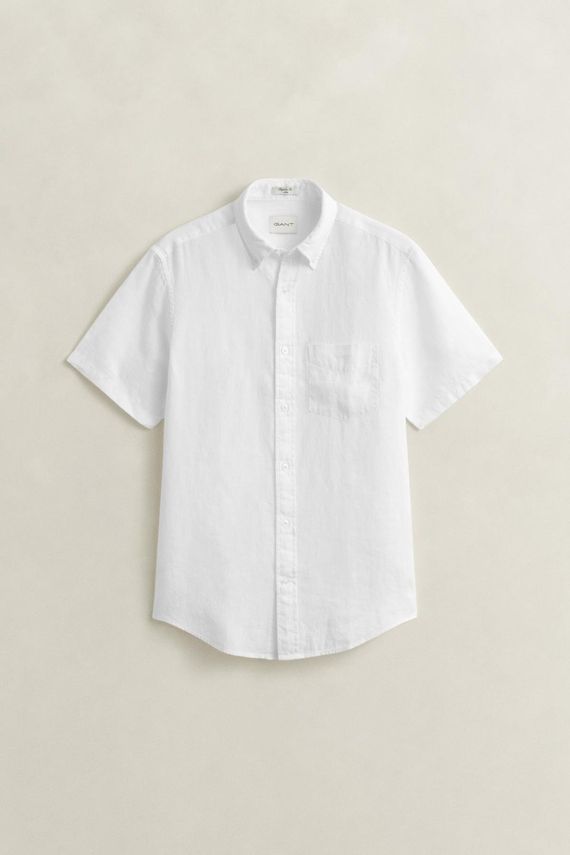 Reg Gmnt Dyed Linen Ss Shirt fra Gant
