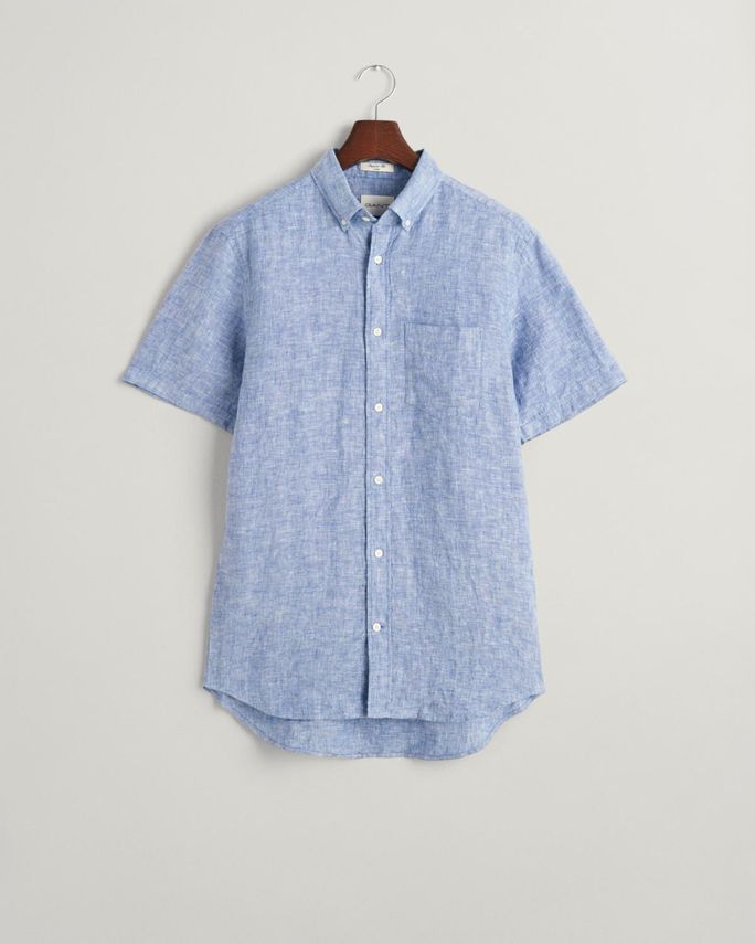 Gant Reg Linen Kortærmet Skjorte – Fantastisk Tilbud!