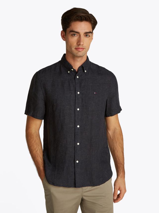 Pigmentfarvet Linned Skjorte fra Tommy Hilfiger - Tilbud!