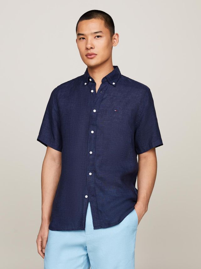 Pigment Dyed Linen Rf Shirt S S fra Tommy Hilfiger