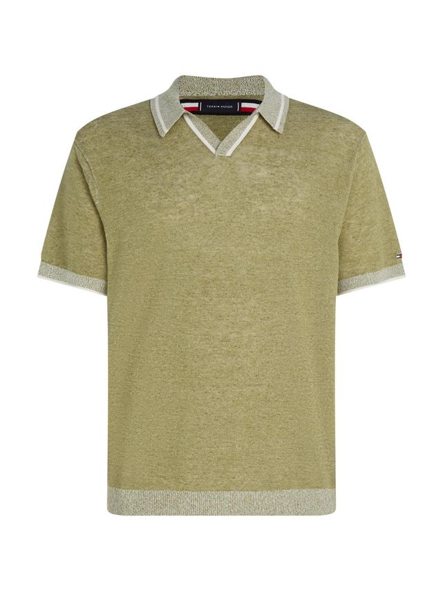 Linen Blend Revere S S Polo fra Tommy Hilfiger