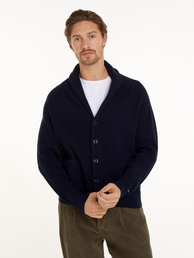 Rib Shawl Collar Cardi fra Tommy Hilfiger