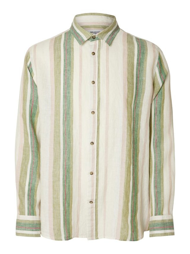 Slhrelax Linned Skjorte med Bred Stribe – Stilfuld Elegance