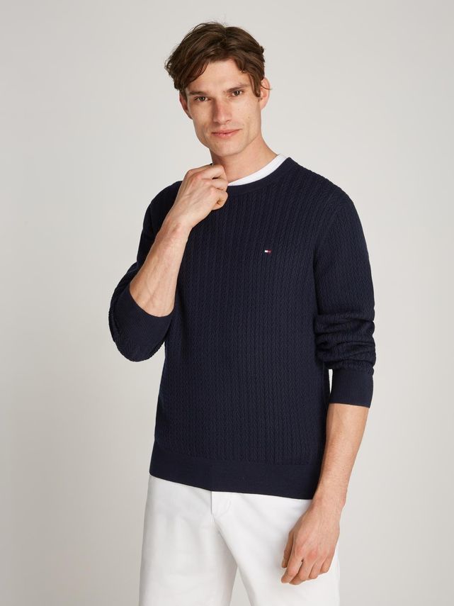 Herringbone Struktur C Nk fra Tommy Hilfiger – Udsalg!