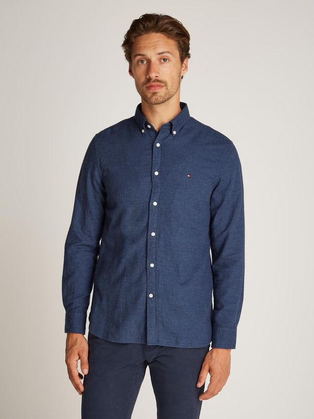 Tommy Hilfiger Brushed Linen Solid Skjorte på udsalg