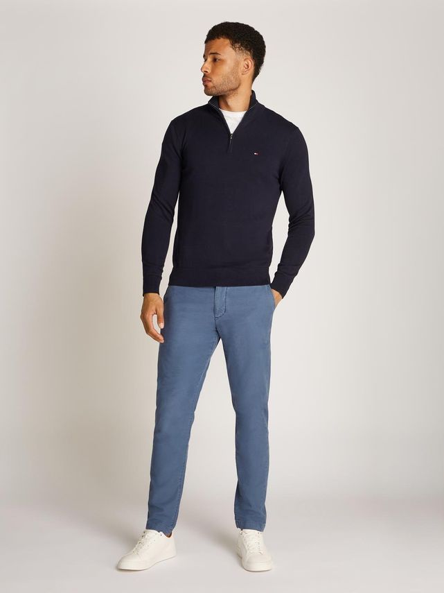 Essential Cotton Zip Mock fra Tommy Hilfiger