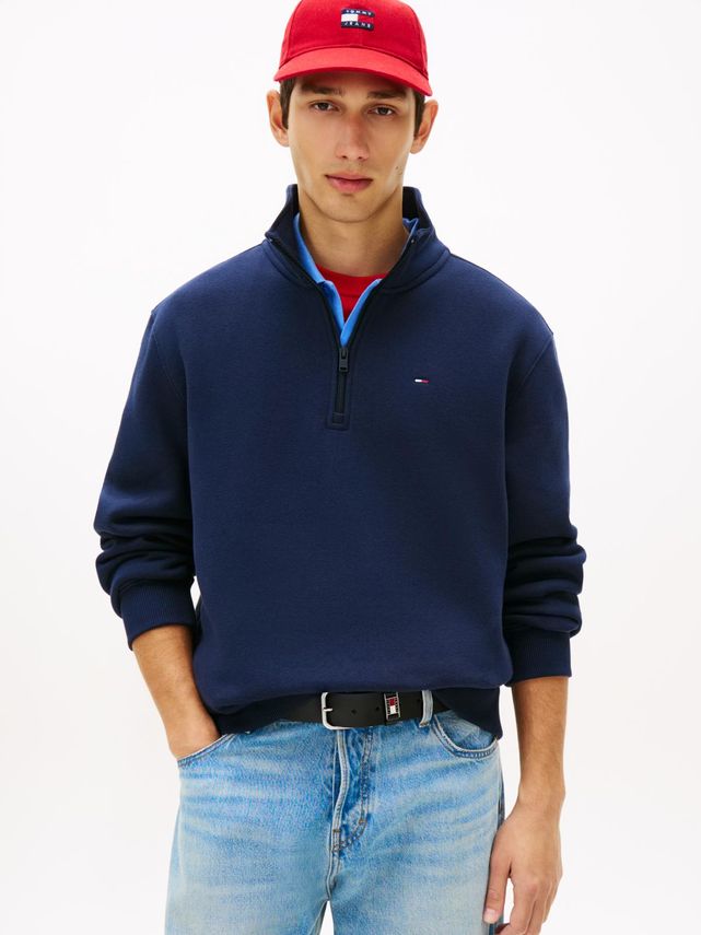 Tjm Reg Fleece 1 4zip Mock Neck fra Tommy Jeans